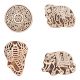 Set of 4 Piece New Mix Wooden Printing Block